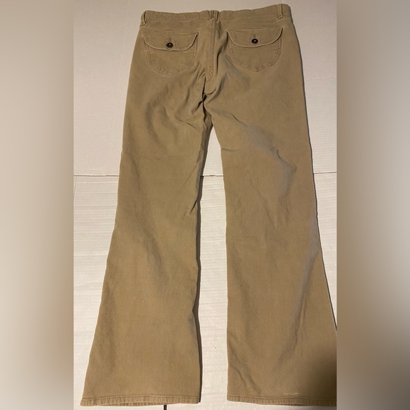 Old Navy size 10 women’s tan corduroy mid-rise stretch bootcut flap pocket jeans - Picture 2 of 10